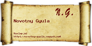 Novotny Gyula névjegykártya